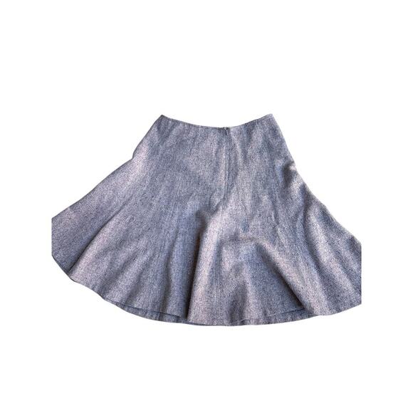 Isda & Co Lavender Gray Wool Flared Skirt Size 2 Metallic Thread - Picture 6 of 7